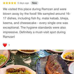 A fantastic review from a guest who sampled 16-17 of our dishes. We are thrilled they found every single one exceptional and appreciated our high standards of hygiene.