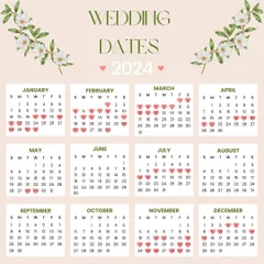 A closer look at the auspicious wedding dates for 2024. Finding the right date is the first step, and we're here to help you with all the steps that follow.