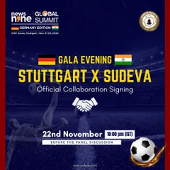 The official announcement of our collaboration signing with VfB Stuttgart at the News9 Global Summit in Germany. A historic moment for both clubs and for Indo-German football relations.