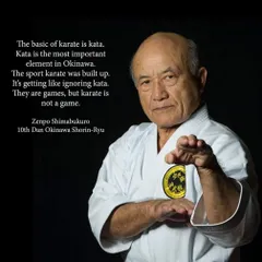 I share the philosophy of my teacher, Grand Master Zenpo Shimabukuro. We focus on kata as the most important element of karate. This is not a game; it is a serious path of self-development.