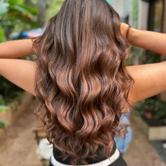Channeling her inner brunette goddess for her wedding day. This rich, multi-tonal brown was created without bleach, ensuring her hair was healthy and glossy.