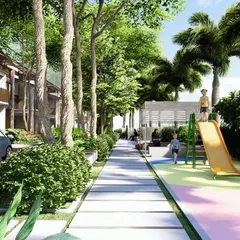 A vision of a human-centric streetscape within a villa community. We prioritize pedestrian-friendly public realms, transforming streets from simple corridors into vibrant social spaces where children can play and neighbors can connect.