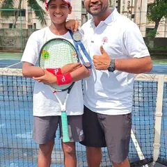 Celebrating a hard-earned silver medal from the ITF Asia 12 & Under Team Competition. This is the result of years of dedication and a training program that prepares players for the pressures of international finals.