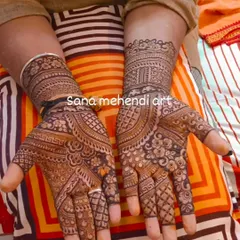 A full, intricate design for a groom who wants to match the bride's elaborate mehendi. This is a bold and beautiful choice.