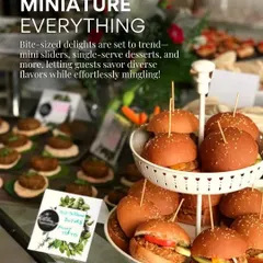 Miniature everything is the trend. Our bite-sized delights, like these mini sliders, allow guests to savor diverse flavors while effortlessly mingling at any event.