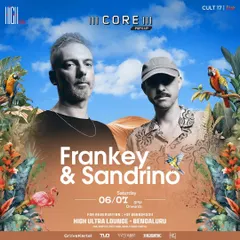 The poster for a Core pop-up event featuring international headliners Frankey & Sandrino. Our Core IP extends to curated club nights that maintain the festival's philosophy of soulful music.