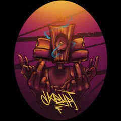 A digital illustration of a character with a spray can nozzle for a head, set against a warm, moody background. This piece showcases my character design style and use of color to create a specific vibe.