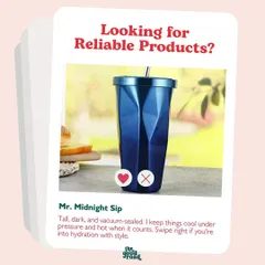 Meet "Mr. Midnight Sip." Tall, dark, and vacuum-sealed, this tumbler keeps things cool under pressure. A fun profile for one of our best-selling products.