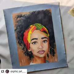 Another view of the finished portrait, reposted from a fellow artist's page.