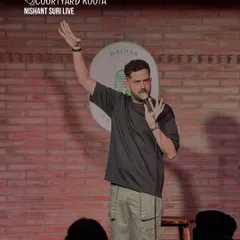 The energy is electric when the Malhar Laugh Club takes over our stage. Here's a shot of Nishant Suri performing to a packed house, proving that our space is as much for roaring laughter as it is for quiet reflection.