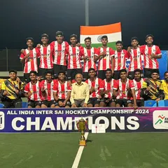 This is what we work for. My SAI STC Bangalore team, crowned champions at the All India Inter SAI Hockey Championship. This victory was earned through relentless hard work and dedication.