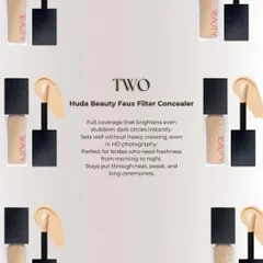The Huda Beauty Faux Filter Concealer is a must-have in my kit. It gives full coverage that instantly brightens stubborn dark circles and sets well without heavy creasing, even in HD photography. It’s perfect for brides who need freshness from morning to night.