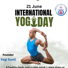 A poster from our International Yoga Day celebration. A healthy body and a calm mind, yoga gives us both.