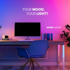Your mood, your light. For your home office, I can create a "Work Lights" scene that is bright and focused, or you can switch to a more relaxed, colorful vibe for creative tasks.