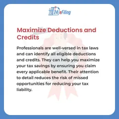 We are experts in tax laws and can identify all eligible deductions and credits for you. Our detailed review helps maximize your tax savings by ensuring you claim every applicable benefit.