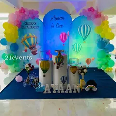 Another view of the 'Ayaan is One' hot air balloon party.