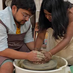 My co-teacher Badshah providing some hands-on guidance during a couple's workshop. We're here to help you every step of the way.