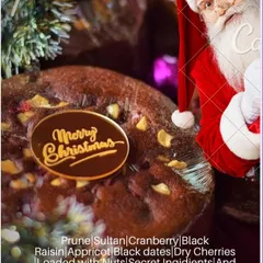 A look at my traditional Christmas plum cake. It is loaded with prunes, sultanas, cranberries, dates, cherries, and nuts, and is available in both alcoholic and non-alcoholic versions.