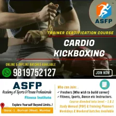 Unleash your power with our Cardio Kickboxing classes. This poster details our trainer certification course, which is also open to fitness enthusiasts looking for a high-energy workout that combines martial arts techniques with a fast-paced cardio routine.