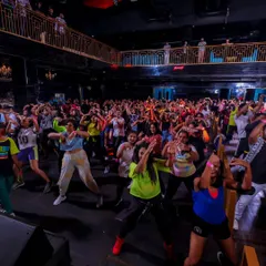 A snapshot of the incredible energy from the crowd at "The Boy's Zumba Master Class" in Bengaluru. I thrive on creating these large-scale fitness parties where hundreds of people move together.