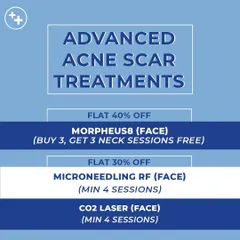 We offer a suite of advanced treatments for acne scars, including Morpheus8, Microneedling RF, and CO2 Laser. Each is selected based on your specific scar type and skin condition for optimal results.