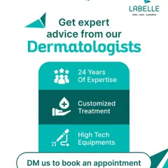 We provide expert advice from our dermatologists for a wide range of concerns, from skin health to hair fall. With 25 years of expertise, customized treatments, and high-tech equipment, we are here to help you with all your wellness needs.