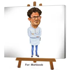 A digital caricature created for the artist Mahboob. Each caricature is carefully crafted to capture not just the physical features but also the personality of the individual.