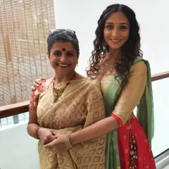 With my guru, my friend, and my mother in law, Smt. Indira Kadambi. Her mentorship extends beyond the dance floor, shaping my approach to art and life.