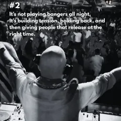 This picture says it all. For me, it's not about playing bangers all night. It's about reading the room, building the energy, and creating that one perfect moment of release that everyone will remember. I am the architect of your vibe.