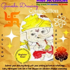To celebrate Ganesh Chaturthi, I hosted a drawing competition for kids aged 5-16. This event encouraged children to express their creativity and love for Ganpati Bappa through drawing, painting, or clay modeling.