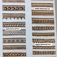 More practice sheets from my beginner's module. We cover a wide variety of simple and complex borders, from leafy vines to geometric patterns, which form the building blocks of any great mehndi design.
