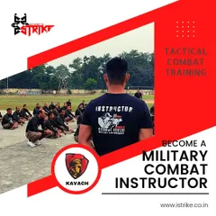 Become a Military Combat Instructor with Kavach. This graphic shows one of my instructors leading a law enforcement unit, highlighting the high level of training we provide in our certification courses.