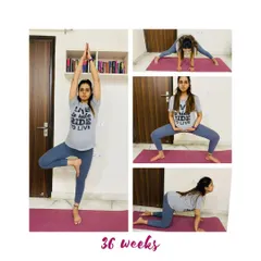 This mama at 36 weeks is a great example of how you can modify your practice. She's using poses to build stamina and create space for her baby.