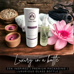 This is luxury in a bottle. My Lotus Bliss Tranquil Body & SPA Oil comes in a premium glass bottle, reflecting the natural, high-quality ingredients inside. It's designed to be a beautiful addition to your self-care sanctuary.