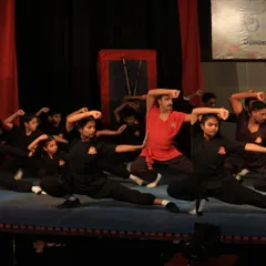 A moment of perfect unity and focus from our recent Demonstration and Award Distribution ceremony in Mysore. Here, students of all ages showcase their synchronized forms, a result of countless hours of practice.
