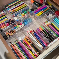 When your art supplies are organized and visible, you're more likely to use them. This beautifully organized stationery drawer is an invitation for creativity for kids and adults alike.