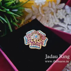 The 'Anokhi' ring in its box. The adjustable band makes it a perfect, hassle-free gift.