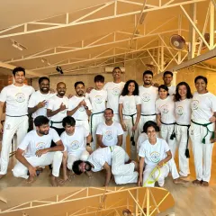 This isn't just practice. It's presence, it's people, it's power. A photo of our dedicated group, proud to be part of the Capoeira Academy India family.