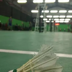 A close-up of the shuttlecock. The heart of the game.
