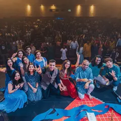 A group photo with my band and choir after the 'Vari' album release concert in Bengaluru. It takes a village to create a big show, and I'm so grateful for every single person on this stage.