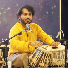 A focused moment during my tabla solo recital in Bangalore. Each performance is an opportunity to delve deep into the ocean of rhythm and share its stories.