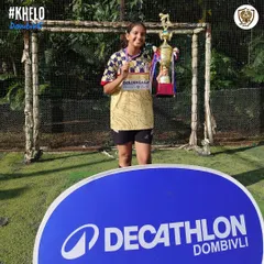 Nidhika, our top scorer, proudly holding her medal and the championship trophy from the Sparta X Decathlon League. A shining example of the talent in our girls' program.