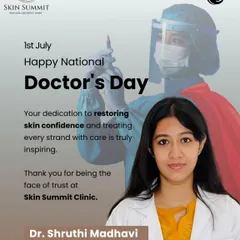 As a dermatologist with MD, DNB, and FRGUHS qualifications, my goal is to restore your skin confidence through science and care. I believe in building trust with every patient, ensuring you receive expert guidance and treatment. I am Dr. Shruthi Madhavi, and I am at the heart of every skin journey at Skin Summit Clinic.