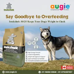 For active and working dogs, it's important to avoid overfeeding while still providing enough energy. Inukshuk 30/25 is a high-energy formula with superior digestibility that helps manage weight effectively.