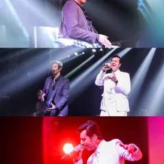 A collage of legendary singers performing on stage, showcasing the high-caliber live entertainment I arrange for sangeet nights and receptions.