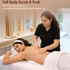 This is a key part of my pre-bridal packages, the full body scrub and pack. I use gentle, effective ingredients to exfoliate and polish the skin, ensuring a bride glows from head to toe on her special day.