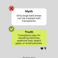Hair transplants are not just for large bald areas. The FUE technique is precise enough to fix receding hairlines, fill in beard gaps, restore eyebrows, or target small patches of hair loss with great accuracy.