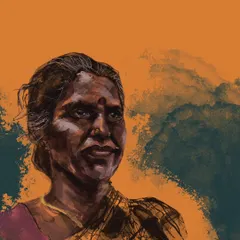A digital watercolor portrait of a woman, created on my iPad. I love the way digital tools allow for rich textures and detail, and this piece is available for paid download.
