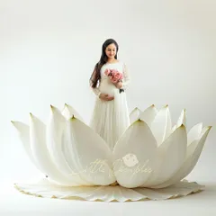 A moment of pure serenity. I love using props like this giant lotus flower to create a unique and artistic setting for your maternity portraits.
