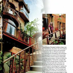 Here I am on the exterior bridge of the green home, a project that truly embodies my philosophy. My process involves being deeply connected to the site, guiding the use of hand-made materials and ensuring the design serves both the people within and the environment around it. This is how I help sow the seeds of a greener future.